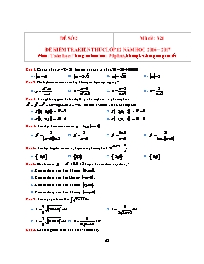 Đề kiểm tra kiến thức khối lớp 12 môn Toán Học
